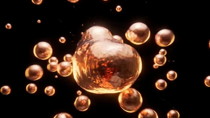 KI-Film einer Uhr: Tropfen aus flüssigem Gold werden zum Gehäuse, Uhrwerk und Zifferblatt rasten zusammen